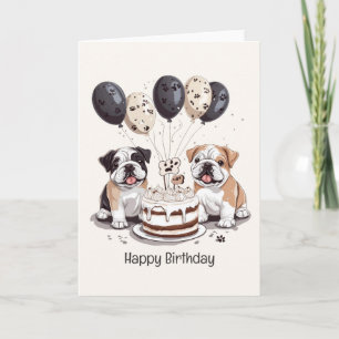 Happy Birthday English Bulldogs Card