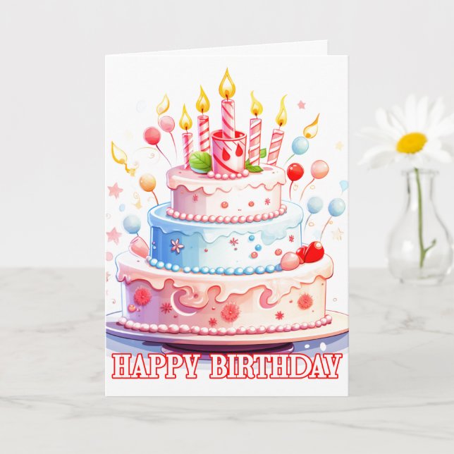 Happy Birthday - Enjoy The Cake Card (Small Plant)