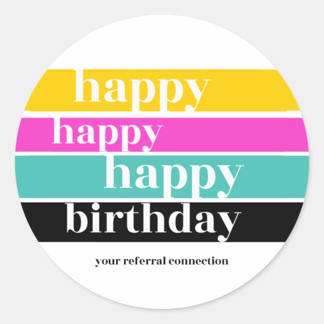 "Happy Birthday" Envelope Sticker (Front)