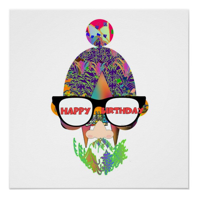 Happy Birthday Eyeglasses  Novelty  Poster (Front)