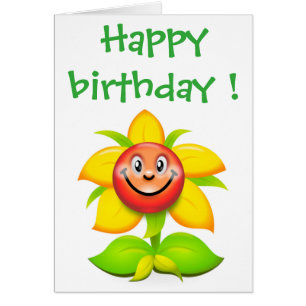 "HAPPY BIRTHDAY FACE FLOWER