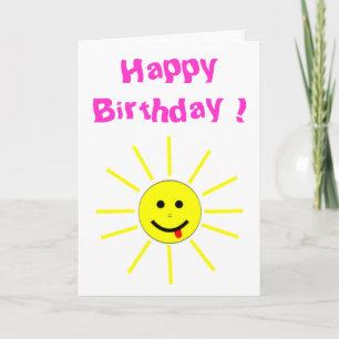 "HAPPY BIRTHDAY FACE SUNSHINE CARD