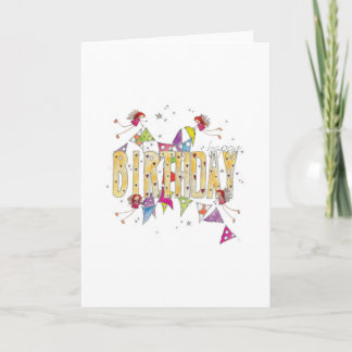 Happy Birthday - Fairies and Bunting Card