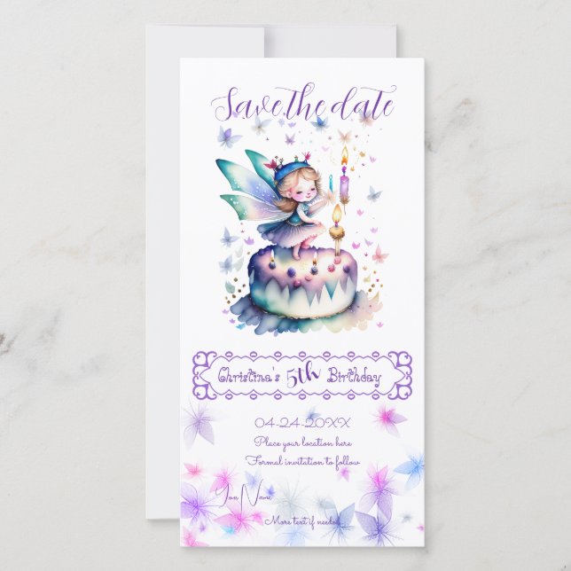 Happy Birthday Fairy 01 Save The Date (Front)