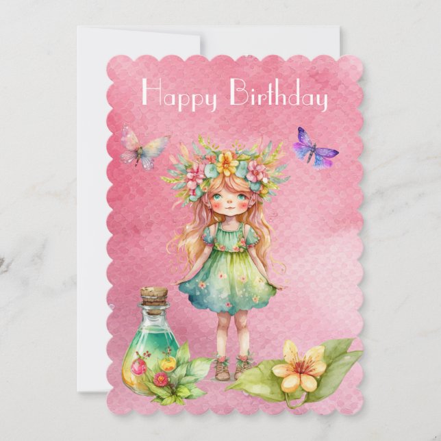 Happy birthday fairy invitation (Front)