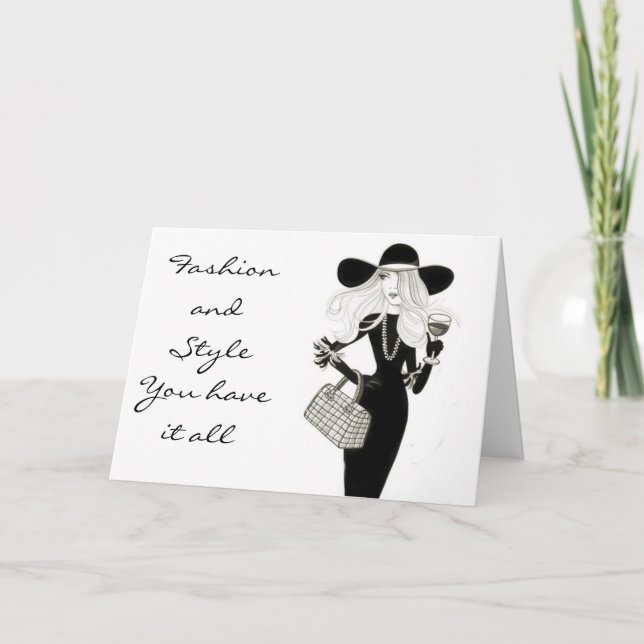 HAPPY BIRTHDAY-FASHIONISTA WITH STYLE CARD (Front)