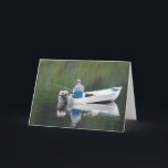 Happy Birthday Father-in-Law Fishing Boat on Lake Card<br><div class="desc">Happy Birthday Father-in-Law Fishing Boat on Lake</div>