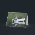 Happy Birthday Father-in-Law Fishing Boat on Lake Card<br><div class="desc">Happy Birthday Father-in-Law Fishing Boat on Lake</div>