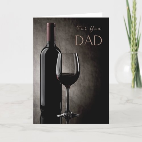 Happy Birthday Fathers Day Red Wine Greeting Card