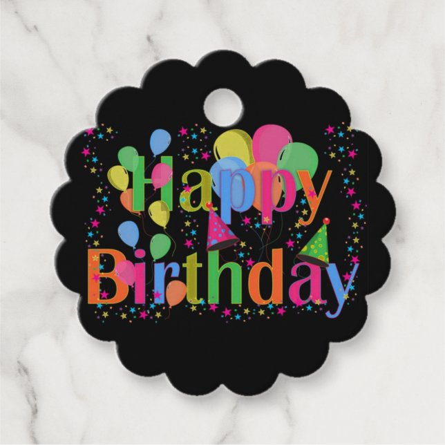 Happy Birthday Favor Tags (Front)
