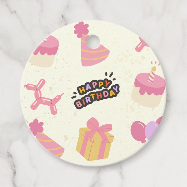happy birthday favor tags (Front)