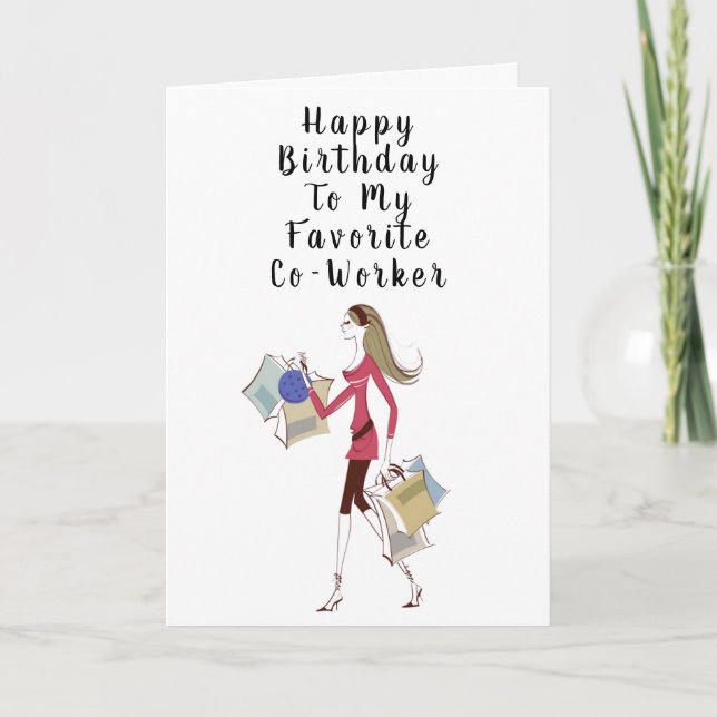HAPPY BIRTHDAY *FAVORITE CO-WORKER" CARD (Front)