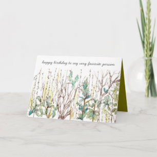 Happy Birthday Favorite Person Sagebrush Plants Card