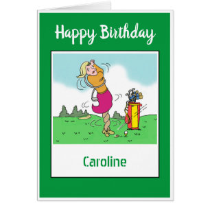 Happy Birthday Female Golfer Cards