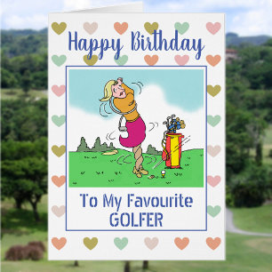 Happy Birthday Female Golfer Cards