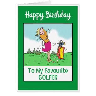 Happy Birthday Female Golfer Cards