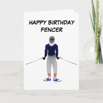 Happy Birthday Fencing Card by Graphix_Vixon at Zazzle