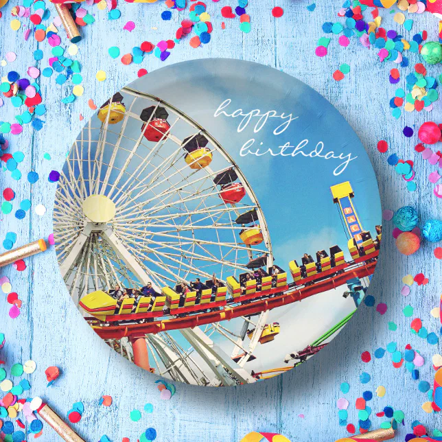 Golden Paper Ferris Wheel Cake Topper - Birthday Party Decoration For Boys & Girls Celebrations