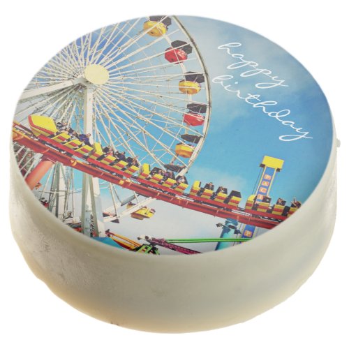 Happy Birthday Ferris Wheel Roller Coaster Yummy Chocolate Covered Oreo