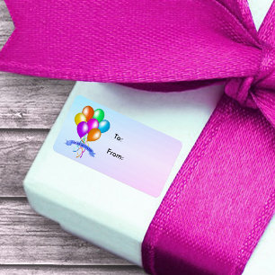 Happy Birthday Festive Balloons Multiple Colours Label