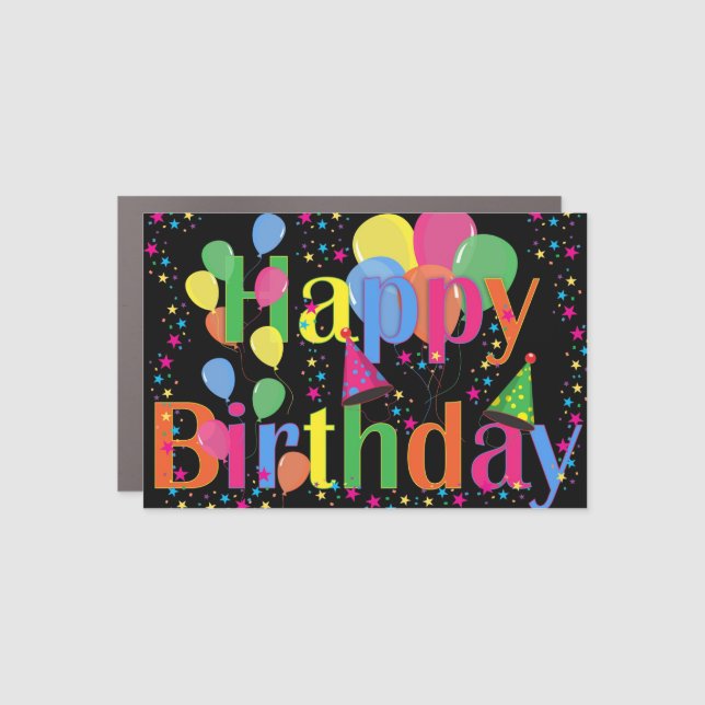 Happy Birthday, festive birthday celebration Car Magnet (Front)