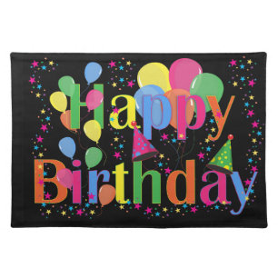 Happy Birthday, festive birthday celebration, Cloth Placemat