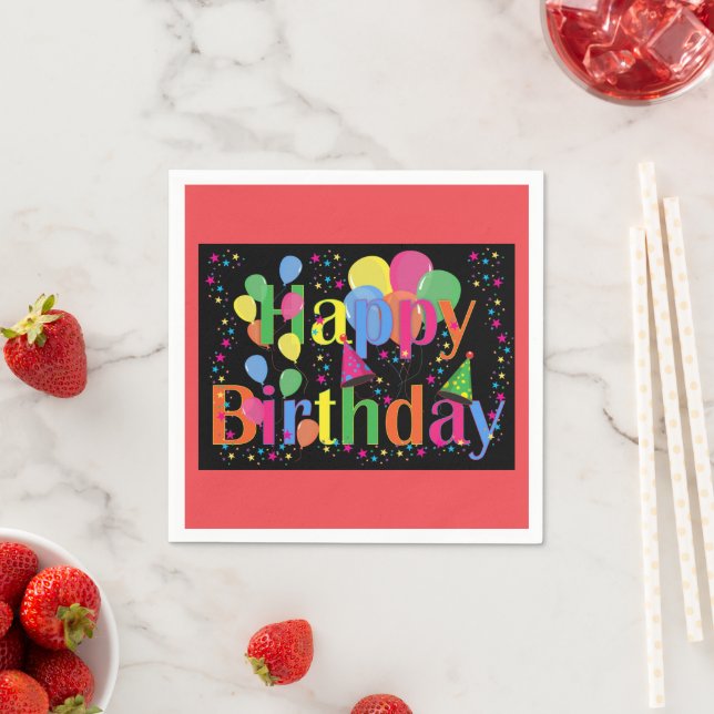 Happy Birthday, festive birthday celebration Napkins (Insitu)