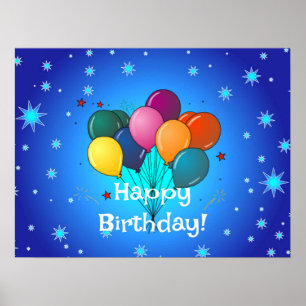 Happy Birthday, festive birthday celebration Poster
