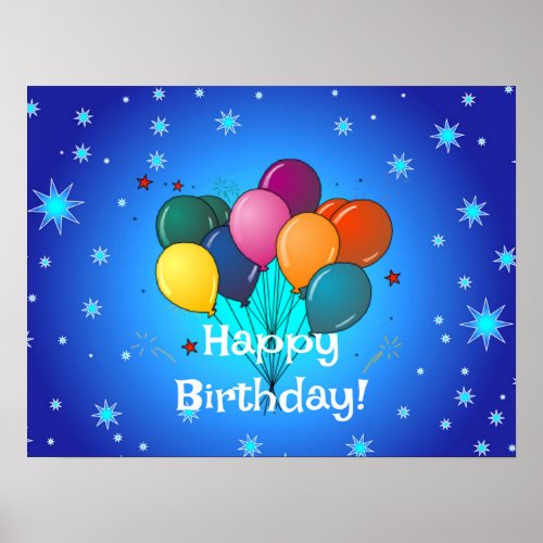 Happy Birthday festive birthday celebration Poster