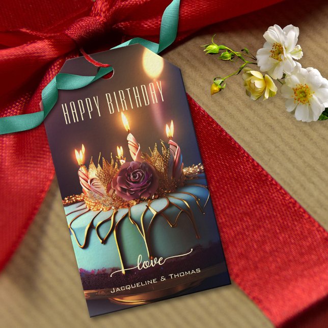 Happy Birthday Festive Cake Gift Tags (Creator Uploaded)