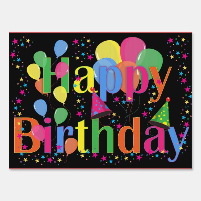 Happy Birthday, festive celebration, Sign (Front)