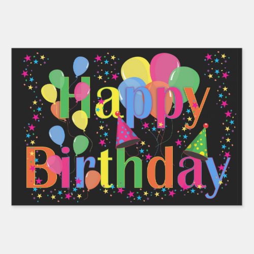 Happy Birthday festive celebration Wrapping Paper Sheets
