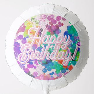 Happy Birthday Festive Colourful Abstract Bokeh  Balloon