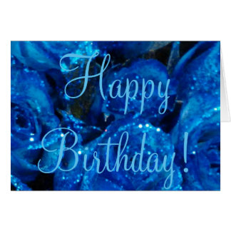 Blue Flowers Hy Birthday Cards Zazzle Hy Birthday Festive Flowers Card Blue Roses