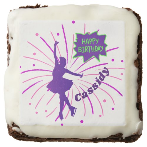 Happy Birthday Figure Skating Personalized  Brownie