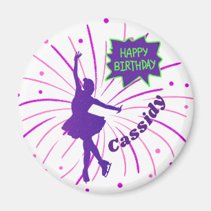 Happy Birthday Figure Skating Personalized Magnet