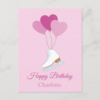Happy Birthday Figure Skating Postcard