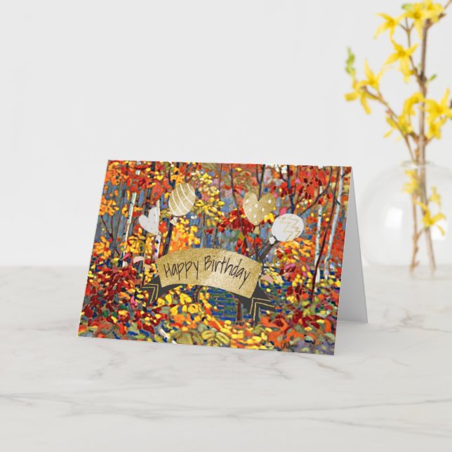 Happy Birthday, fine art painting, Card (Yellow Flower)