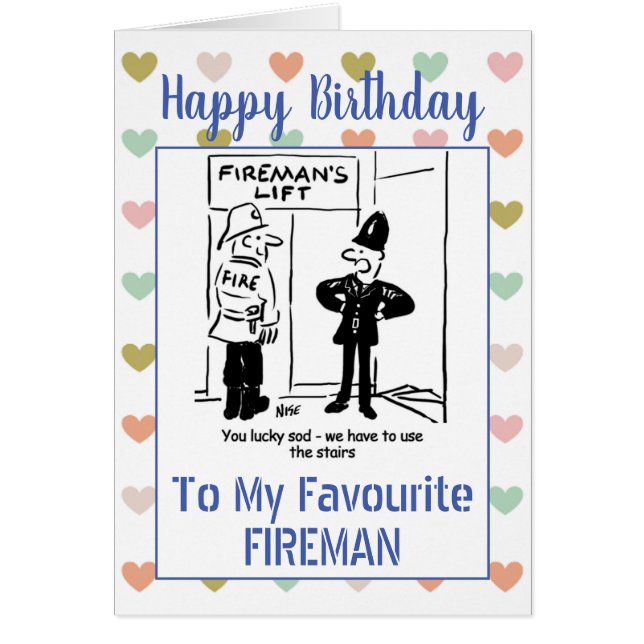 Happy Birthday Fireman Cards (Front)