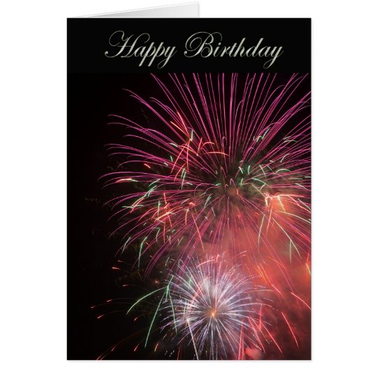 Happy Birthday Fireworks Card 