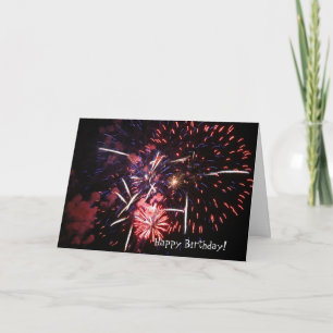 Happy Birthday, Fireworks Card