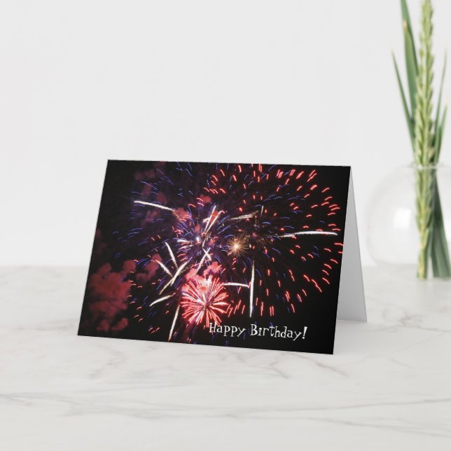 Happy Birthday, Fireworks Card (Front)
