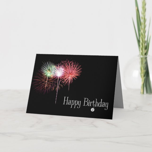 Happy Birthday Fireworks Card (Front)