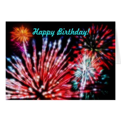 Happy Birthday Fireworks Greeting Card | Zazzle