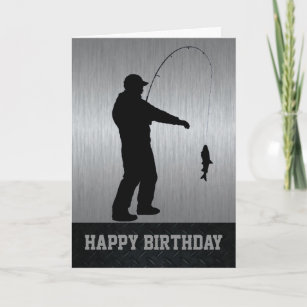 Custom Age Fishing Man Silhouette For Fishing Theme Birthday Party