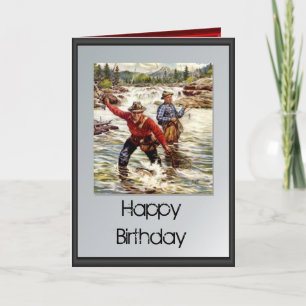 Happy Birthday - Fishing in the river Card