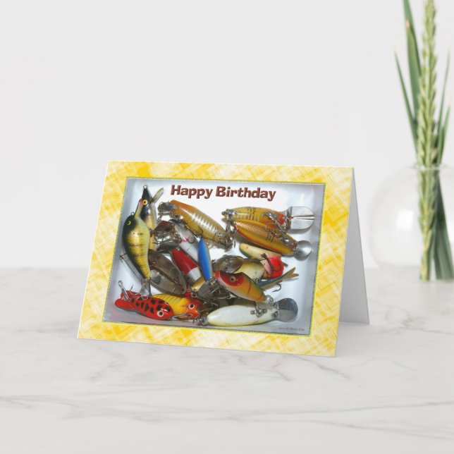Happy Birthday Fishing Tackle Card (Front)