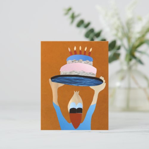 Happy Birthday Five Years Child Cake Postcard