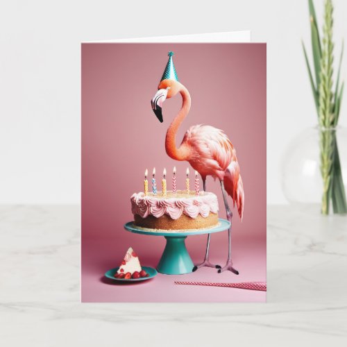 Happy Birthday Flamingo Card