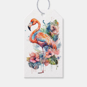Happy Birthday Flamingo Gift Tags